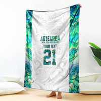 Custom New Zealand Aotearoa Blanket Green Maori Paua Shell Indigenous - Polynesian Pride