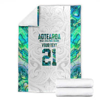 Custom New Zealand Aotearoa Blanket Green Maori Paua Shell Indigenous - Polynesian Pride