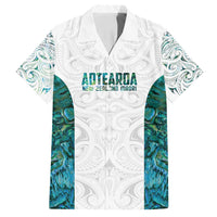 Custom New Zealand Aotearoa Family Matching Long Sleeve Bodycon Dress and Hawaiian Shirt Green Maori Paua Shell Indigenous - Polynesian Pride