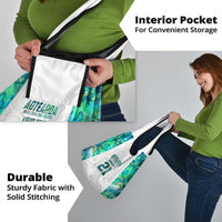 Custom New Zealand Aotearoa Grocery Bag Green Maori Paua Shell Indigenous - Polynesian Pride