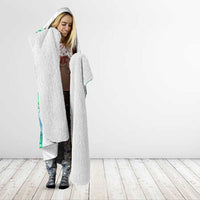 Custom New Zealand Aotearoa Hooded Blanket Green Maori Paua Shell Indigenous - Polynesian Pride