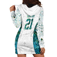 Custom New Zealand Aotearoa Hoodie Dress Green Maori Paua Shell Indigenous - Polynesian Pride