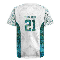 Custom New Zealand Aotearoa Rugby Jersey Green Maori Paua Shell Indigenous LT9 - Polynesian Pride