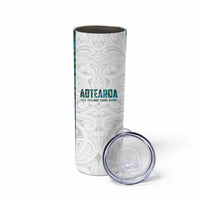Custom New Zealand Aotearoa Skinny Tumbler Green Maori Paua Shell Indigenous - Polynesian Pride