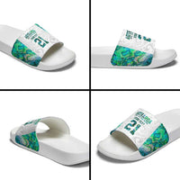 Custom New Zealand Aotearoa Slide Sandals Green Maori Paua Shell Indigenous LT9 - Polynesian Pride