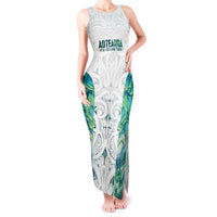 Custom New Zealand Aotearoa Tank Maxi Dress Green Maori Paua Shell Indigenous - Polynesian Pride