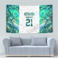 Custom New Zealand Aotearoa Tapestry Green Maori Paua Shell Indigenous - Polynesian Pride