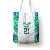 Custom New Zealand Aotearoa Tote Bag Green Maori Paua Shell Indigenous - Polynesian Pride