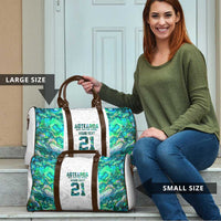 Custom New Zealand Aotearoa Travel Bag Green Maori Paua Shell Indigenous - Polynesian Pride