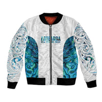 Custom New Zealand Aotearoa Bomber Jacket Maori Paua Shell Indigenous - Polynesian Pride