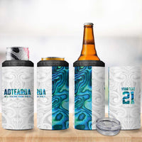 Custom New Zealand Aotearoa 4 in 1 Can Cooler Tumbler Maori Paua Shell Indigenous - Polynesian Pride