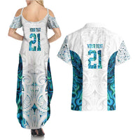 Custom New Zealand Aotearoa Couples Matching Summer Maxi Dress and Hawaiian Shirt Maori Paua Shell Indigenous - Polynesian Pride