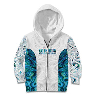 Custom New Zealand Aotearoa Kid Hoodie Maori Paua Shell Indigenous - Polynesian Pride