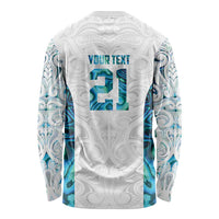 Custom New Zealand Aotearoa Long Sleeve Shirt Maori Paua Shell Indigenous - Polynesian Pride