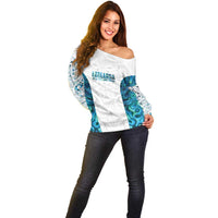 Custom New Zealand Aotearoa Off Shoulder Sweater Maori Paua Shell Indigenous - Polynesian Pride