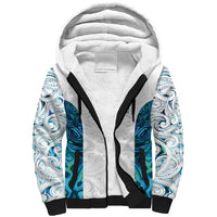 Custom New Zealand Aotearoa Sherpa Hoodie Maori Paua Shell Indigenous - Polynesian Pride