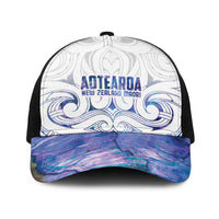 New Zealand Aotearoa Baseball Net Cap Purple Maori Papua Shell Indigenous LT9 One Size Black Purple - Polynesian Pride