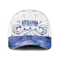New Zealand Aotearoa Baseball Net Cap Purple Maori Papua Shell Indigenous LT9 One Size White Purple - Polynesian Pride