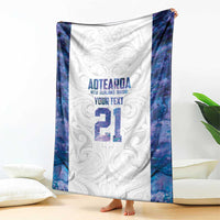 Custom New Zealand Aotearoa Blanket Purple Maori Paua Shell Indigenous - Polynesian Pride