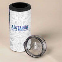 Custom New Zealand Aotearoa 4 in 1 Can Cooler Tumbler Purple Maori Paua Shell Indigenous - Polynesian Pride