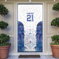 Custom New Zealand Aotearoa Door Cover Purple Maori Paua Shell Indigenous - Polynesian Pride