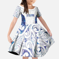 Custom New Zealand Aotearoa Family Matching Summer Maxi Dress and Hawaiian Shirt Purple Maori Paua Shell Indigenous - Polynesian Pride