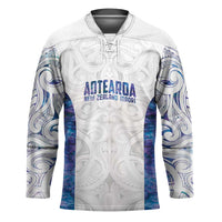 Custom New Zealand Aotearoa Hockey Jersey Purple Maori Paua Shell Indigenous - Polynesian Pride