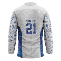 Custom New Zealand Aotearoa Hockey Jersey Purple Maori Paua Shell Indigenous - Polynesian Pride
