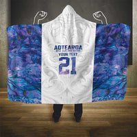 Custom New Zealand Aotearoa Hooded Blanket Purple Maori Paua Shell Indigenous - Polynesian Pride