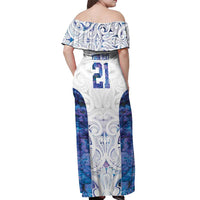 Custom New Zealand Aotearoa Off Shoulder Maxi Dress Purple Maori Paua Shell Indigenous - Polynesian Pride