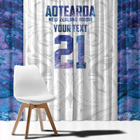 Custom New Zealand Aotearoa Window Curtain Purple Maori Paua Shell Indigenous - Polynesian Pride