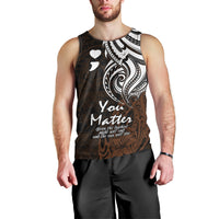 Your Matter Suicide Prevention Men Tank Top Gold Polynesian Tribal LT9 - Polynesian Pride
