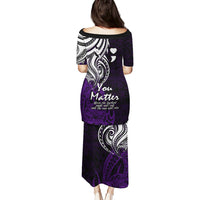 Your Matter Suicide Prevention Puletasi Purple Polynesian Tribal LT9 - Polynesian Pride