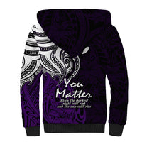 Your Matter Suicide Prevention Sherpa Hoodie Purple Polynesian Tribal LT9 - Polynesian Pride