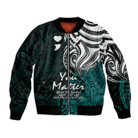 Your Matter Suicide Prevention Sleeve Zip Bomber Jacket Turqoise Polynesian Tribal LT9 Unisex Turquoise - Polynesian Pride