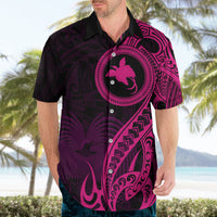 Papua New Guinea Island Hawaiian Shirt Bird of Paradise with Pink Polynesian Tribal LT9 - Polynesian Pride