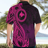 Papua New Guinea Island Hawaiian Shirt Bird of Paradise with Pink Polynesian Tribal LT9 - Polynesian Pride