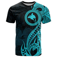 Papua New Guinea Island T Shirt Bird of Paradise with Aqua Polynesian Tribal LT9 Aqua - Polynesian Pride