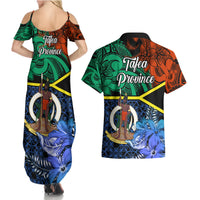 tafea-day-couples-matching-summer-maxi-dress-and-hawaiian-shirt-vanuatu-sand-drawing-with-polynesian-pattern
