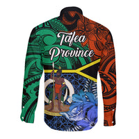 Tafea Day Long Sleeve Button Shirt Vanuatu Sand Drawing With Polynesian Pattern LT9 - Polynesian Pride