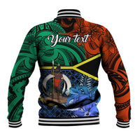 Personalised Tafea Day Baseball Jacket Vanuatu Sand Drawing With Polynesian Pattern LT9 - Polynesian Pride