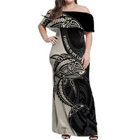 personalised-polynesia-fishing-off-shoulder-maxi-dress-with-maori-hei-matau-fish-hook-gold-art