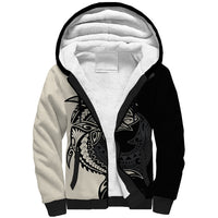 Personalised Polynesia Fishing Sherpa Hoodie With Maori Hei Matau Fish Hook Gold Art LT9 Unisex Gold - Polynesian Pride