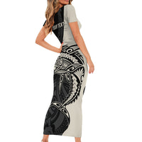 personalised-polynesia-fishing-short-sleeve-bodycon-dress-with-maori-hei-matau-fish-hook-gold-art