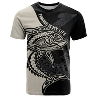 Personalised Polynesia Fishing T Shirt With Maori Hei Matau Fish Hook Gold Art LT9 Gold - Polynesian Pride