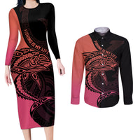 personalised-polynesia-fishing-couples-matching-long-sleeve-bodycon-dress-and-long-sleeve-button-shirts-with-maori-hei-matau-fish-hook-pink-art