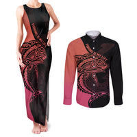 personalised-polynesia-fishing-couples-matching-tank-maxi-dress-and-long-sleeve-button-shirts-with-maori-hei-matau-fish-hook-pink-art