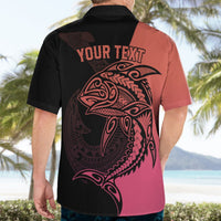 Personalised Polynesia Fishing Hawaiian Shirt With Maori Hei Matau Fish Hook Pink Art LT9 - Polynesian Pride