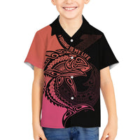 Personalised Polynesia Fishing Hawaiian Shirt With Maori Hei Matau Fish Hook Pink Art LT9 - Polynesian Pride