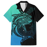 Personalised Polynesia Fishing Hawaiian Shirt With Maori Hei Matau Fish Hook Turquoise Art LT9 Turquoise - Polynesian Pride